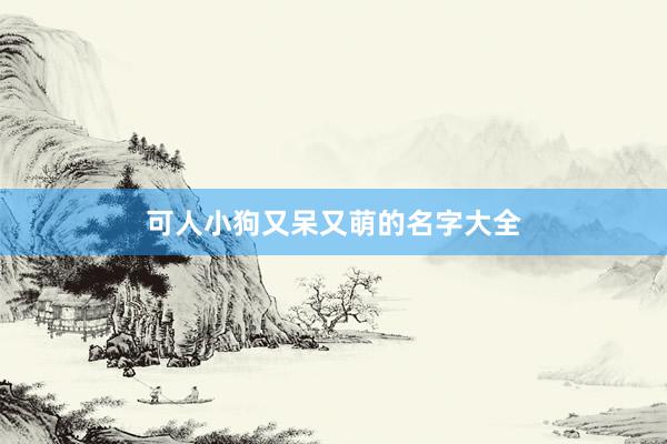可人小狗又呆又萌的名字大全
