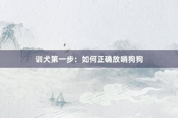 训犬第一步:如何正确放哨狗狗