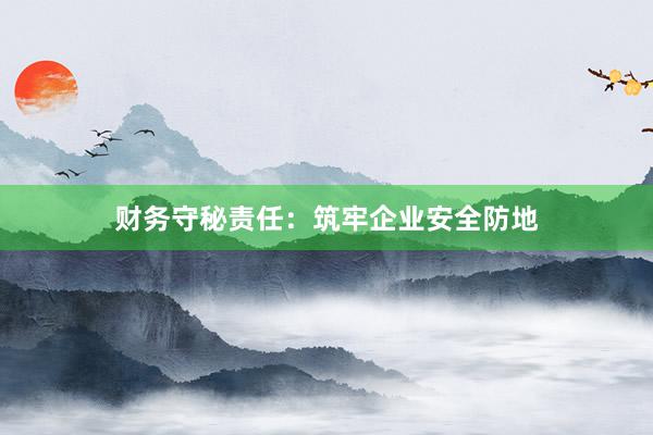 财务守秘责任:筑牢企业安全防地